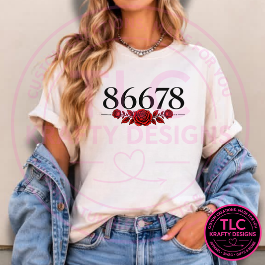 86678 Floral Rose Design – Custom Floral Apparel