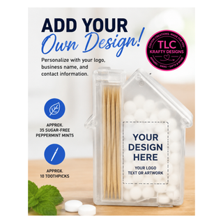 Branded House-Shaped Mint & Toothpick Holder – Add Your Own Business Logo (150 Piece Minimum)