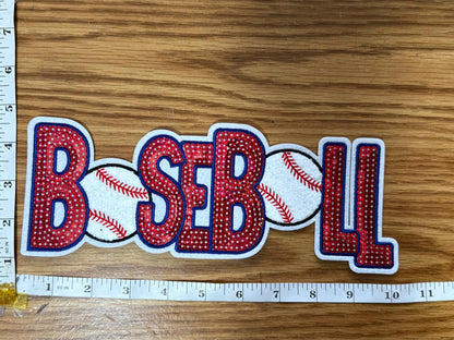 Baseball Chenille and Sequin Patch Sweatshirt – Chenille Patch Sports Mom Apparel | Game Day Baseball Shirt | Custom Fan Gear