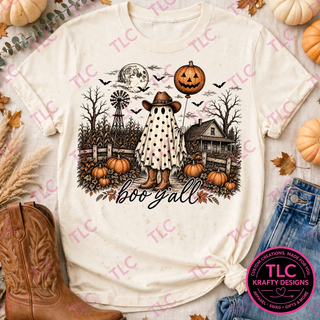 Boo Y'all Shirt, Cowboy Ghost Halloween Tee, Western Halloween Shirt, Funny Ghost Shirt, Country Halloween Gift - Comfort Colors mockup
