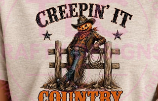 Creepin It Country western Halloween shirt - cowboy pumpkin