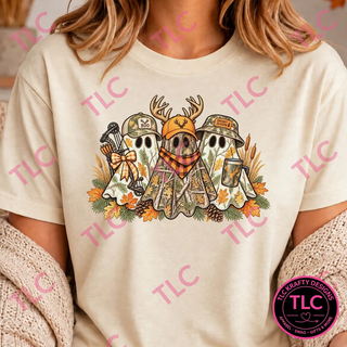 Camo Ghost Hunting Shirt, Hunting Halloween Tee, Camo Halloween Shirt, Hunter Halloween Gift, Spooky Season Hunting Shirt - Comfort Colors mockup