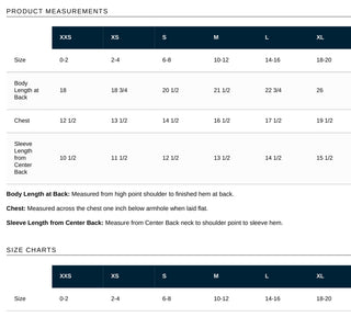 Comfort Colors 9018 size chart - youth sizes
