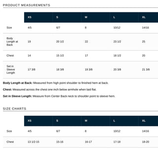 Next Level Apparel NL3311 size chart - youth sizes