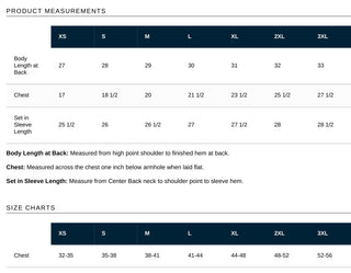 Next Level Apparel NL3601 size chart - adult sizes