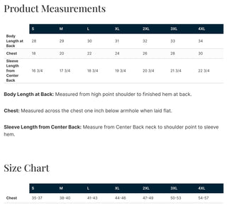 Port & Company PC147 size chart - adult sizes