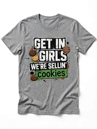 CK12 Get In Girls Sellin Cookies design on Sport Grey short-sleeve t-shirt