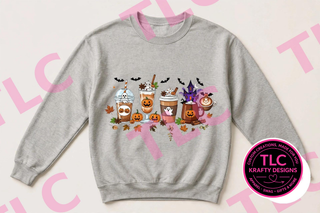 Spooky Coffee Shirt, Halloween Latte Tee, Ghost Coffee Sweatshirt, Fall Coffee Shirt, Coffee Lover Halloween Gift - Comfort Colors mockup