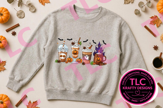 Spooky Coffee Shirt, Halloween Latte Tee, Ghost Coffee Sweatshirt, Fall Coffee Shirt, Coffee Lover Halloween Gift - Gildan mockup
