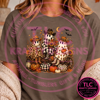 Cowboy Ghosts design on a Comfort Colors Espresso tee