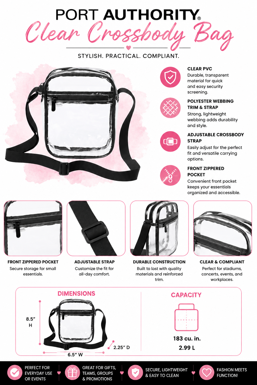 Maplewood Heights Panthers Clear Crossbody Bag – Maplewood Heights Spirit Wear