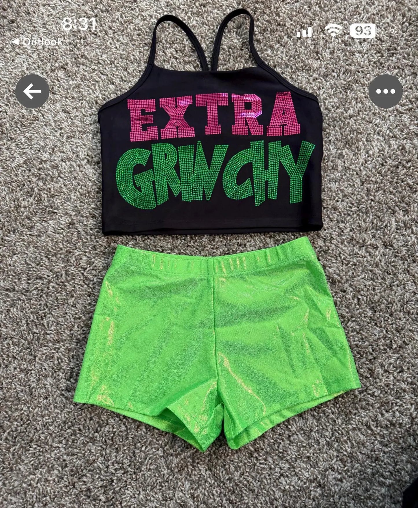 Extra Grinchy Spangle Transfer | Holiday Sparkle Iron-On | Funny Holiday Heat Transfer | Ready to Press Christmas Shirt Design CK