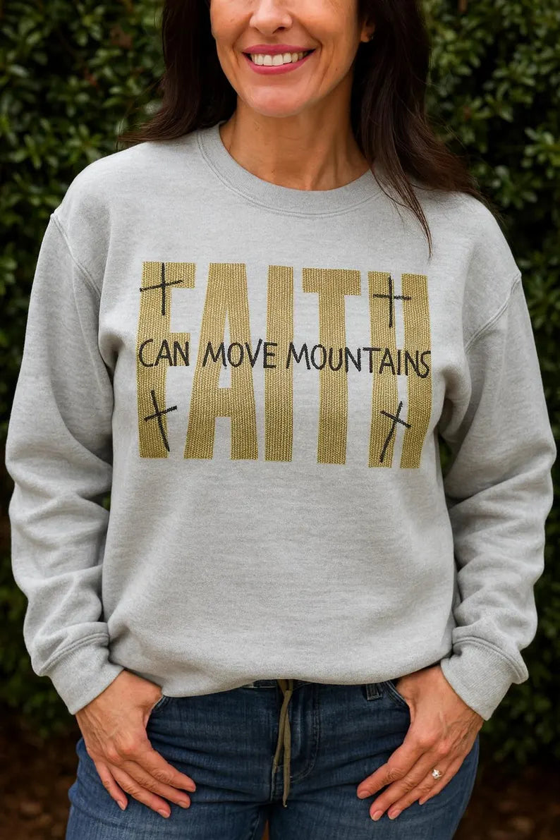 XL Faith Can Move Mountains Spangle Transfer – Faith Heat Press Design CK
