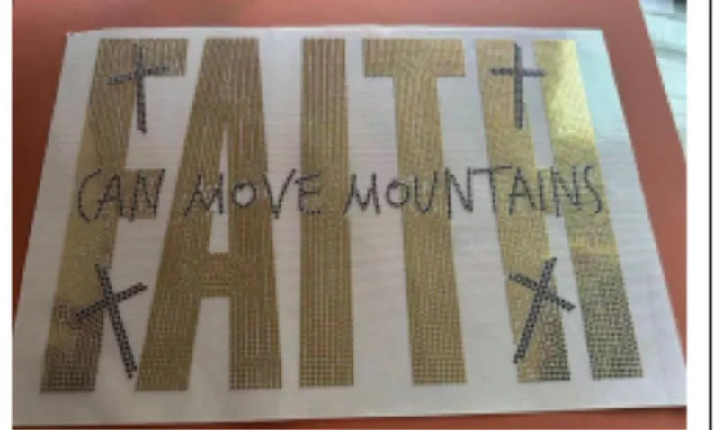 XL Faith Can Move Mountains Spangle Transfer – Faith Heat Press Design CK