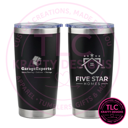 GarageExperts & Five Star Homes Engraved 20oz Tumbler - Custom Branded Business Drinkware