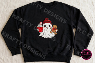 Holiday Ghost Patch Sweatshirt - Black