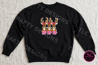 Reindeer Ho Ho Ho Patch Sweatshirt - Black