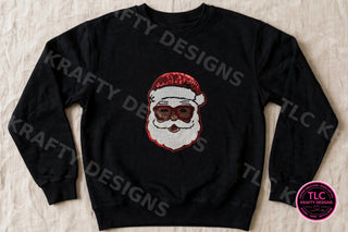 Sequin Santa Patch Sweatshirt - Black