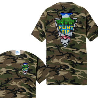 Flint Tip Archery Camo T-Shirt – Outdoor Sportswear with Custom Arrowhead Design