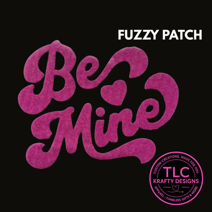 XL Fuzzy Be Mine Chenille Patch – Valentine Iron-On / Sew-On Applique CK
