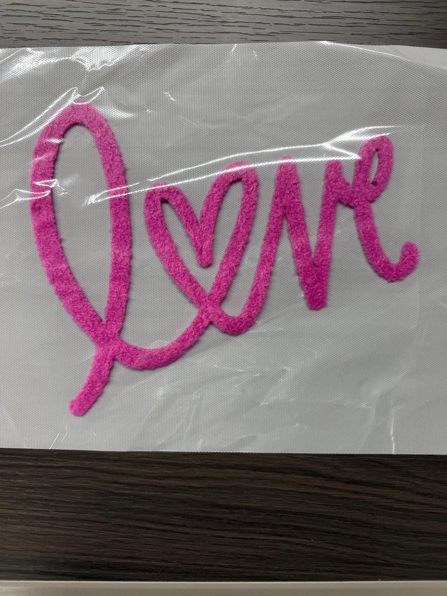 Fuzzy Chenille Love Patch – Valentine Iron-On / Sew-On Applique CK