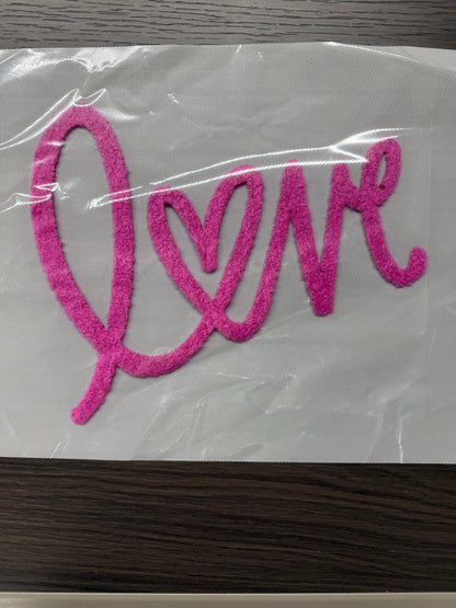 Fuzzy Chenille Love Patch – Valentine Iron-On / Sew-On Applique CK