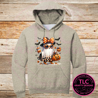 Ghost Girl Halloween Shirt, Cute Ghost Halloween Tee, Ghost with Sunglasses Shirt, Spooky Season Sweatshirt, Halloween Gift for Her - Comfort Colors mockup