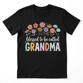 GR2 blessed grandma design on black t-shirt