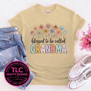 GR2 blessed grandma design on sand t-shirt