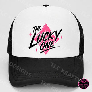 The Lucky One casino trucker hat in White / Black