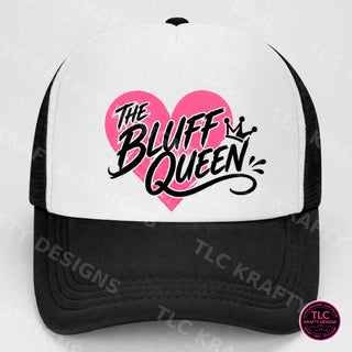 Bluff Queen trucker hat white