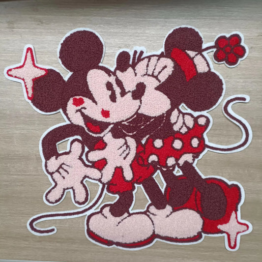XL Hugging Mouse Couple Patch • Iron-On or Sew-On Chenille Patch CK
