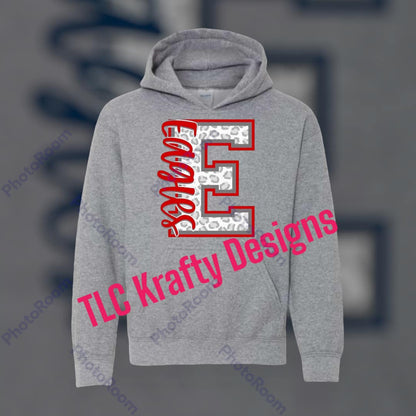 Lindbergh High School Red "E" Logo Sweatshirt - Custom Team Spirit Wear