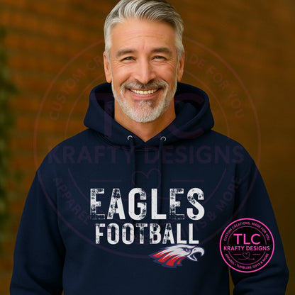 Lindbergh High School Eagles Football Sweatshirt (Distressed) - Custom Team Spirit Wear