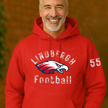Lindbergh High School Football Sweatshirt (Distressed) - Custom Team Spirit Wear