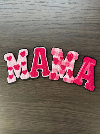 MAMA Valentine Pink Hearts Patch Shirt or Sweatshirt - Valentine's Day Apparel CK