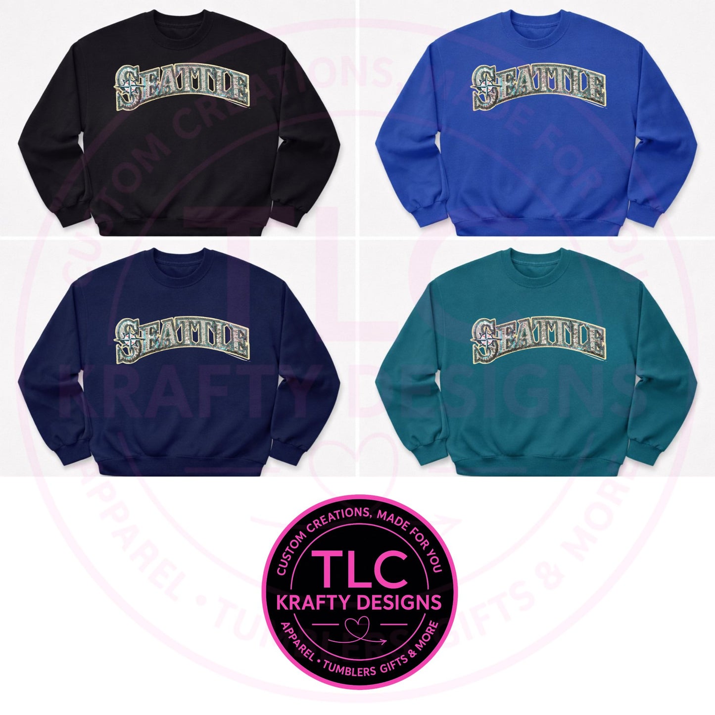 PREORDER Seattle Baseball Sequin Patch Apparel