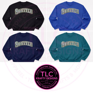 XL Seattle Baseball Sequin Patch – Sporty Iron-On / Sew-On Applique CK
