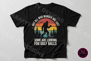 GOLF1 Bigfoot golf shirt — black tee mockup
