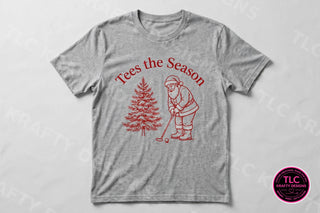 GOLF2 Tees the Season Santa golfing — sport grey tee mockup