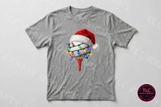 GOLF4 Santa hat golf ball — sport grey tee mockup