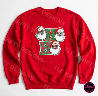 Santa HOHO Patch Sweatshirt - Red crewneck mockup