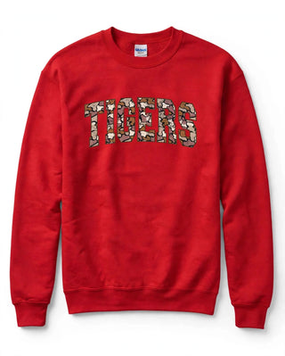 Camo TIGERS Sweatshirt, Tigers Crewneck, School Spirit Shirt