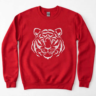 Tigers Sweatshirt, Tiger Face Crewneck, School Spirit Sweatshirt