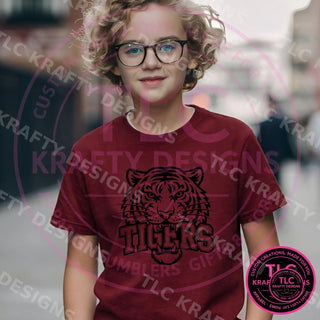 Tigers Head Sweatshirt, Tigers Crewneck, School Spirit Shirt