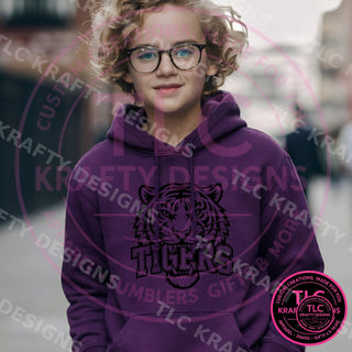 Tigers Head Sweatshirt, Tigers Crewneck, School Spirit Shirt