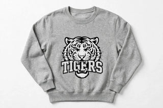Tigers Head Sweatshirt, Tigers Crewneck, School Spirit Shirt