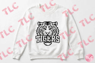 Tigers Head Sweatshirt, Tigers Crewneck, School Spirit Shirt