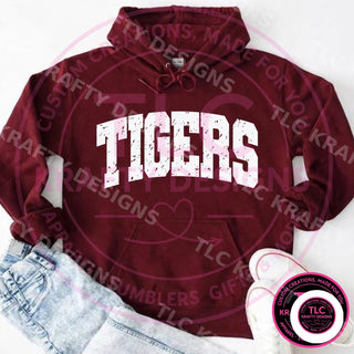 Distressed TIGERS Sweatshirt, Tigers Crewneck, School Spirit Gift