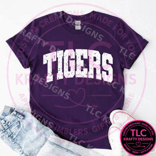 Distressed TIGERS Sweatshirt, Tigers Crewneck, School Spirit Gift